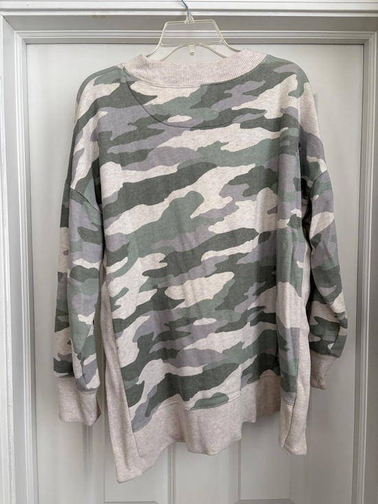 Aerie Oversized Camo Split Hem Sweatshirt Women's Large Athleisure Pullover - Picture 7 of 7
